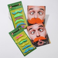 Fausse barbe colorée pour fête, Halloween, mascarade, moustache autocollante, accessoire photo, fantaisie européenne et américaine pour adulte