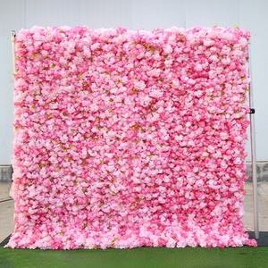 Rosa flor <span class=keywords><strong>de</strong></span> cerezo melocotón flores artificiales pared boda Día <span class=keywords><strong>de</strong></span> la madre telón <span class=keywords><strong>de</strong></span> fondo decoración peluquería salón 3d5d paneles florales - Product Image 1
