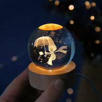 Boule de cristal transparente 3D avec lumière LED, représentant le système solaire et la galaxie, Honor of Crystal