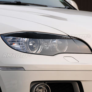 1 par de cubiertas decorativas para faros delanteros de coche, de fibra de carbono real, para BMW E71 X6 X6M 2008 2009 2010 2011 2012 2013 2014 - Product Image 5