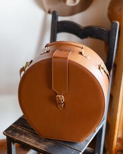 Maleta portátil Caja de sombrero de cuero grande Asa de embalaje Forro de gamuza vintage Caja de sombrero de vaquero Cajas personalizadas de viaje de lujo para sombreros - Product Image 2