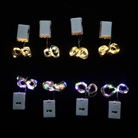 Lampe à LED décorative en fil de cuivre petite boîte blanche avec batterie bouton étanche pour décoration de lumières de Noël de fleur de gâteau
