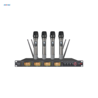 Microphone sans fil professionnel HKNC HG-D404-H UHF à quatre micros portatifs, piles AA, connecteur XLR, garantie 1 an pour la scène d'église