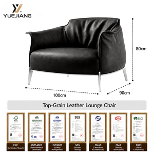 Fauteuil lounge ergonomique en cuir véritable fait main, design italien <span class=keywords><strong>Archibald</strong></span>, respectueux de l'environnement, design moderne, salon, salle à manger - Product Image 4