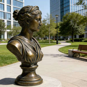 Buste de la déesse <span class=keywords><strong>Artemis</strong></span> en bronze, sculpture classique de la mythologie grecque pour une décoration de luxe - Product Image 6