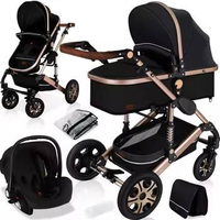 Poussette convertible quatre roues avec fonctions assise et couchée, légère, pliable, haute vue, 3-en-1
