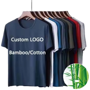 T-shirt estive da <span class=keywords><strong>uomo</strong></span> sostenibili personalizzate in bambù 100% ecologiche da <span class=keywords><strong>uomo</strong></span> Uvioresistant t-shirt a tinta unita <span class=keywords><strong>abbigliamento</strong></span> Over-size - Product Image 1