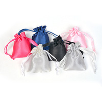 Sacs en satin colorés en gros pour rangement de mèches de cheveux, perruques, pochettes en soie, emballage cadeau, bijoux, sacs à cordon