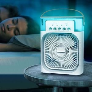 Ventilateur portable rechargeable USB avec pulvérisation d'eau et lumière LED 7 couleurs, idéal pour la promotion (vente en gros) - Product Image 2