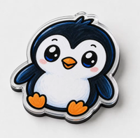 Aimants de réfrigérateur en acrylique personnalisés en gros, motifs de dessins animés mignons, cadeau saisonnier, découpés, épaisseur 3 mm, support magnétique noir