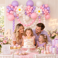 Perlengkapan Dekorasi Gerbang Balon DIY dengan Balon Foil Bunga Daisy untuk Pesta Ulang Tahun, Dekorasi Dinding Acara, dan Pengaturan Latar Belakang