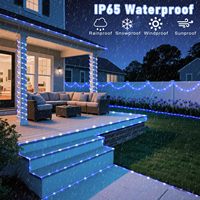 Luces de Cuerda LED Neonawall de 20 Metros, Espaciado de LED de 10 cm, Luces de Tubo con Enchufe para Decoración de Jardín, Patio y Piscina, Color Azul y Blanco