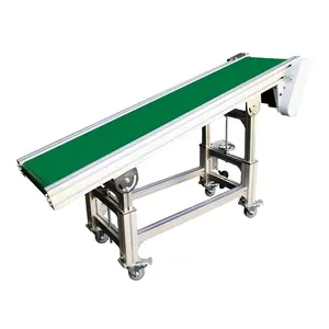 Preço fábrica Aço Bagagem Grão Magnético Mobile Nylon Mesh Sólido Tecido PVC Inoxidável Food Processing Incline Belt Conveyor