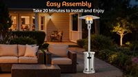 Chauffe-terrasse au gaz sur pied de luxe pour jardin et événements en plein air