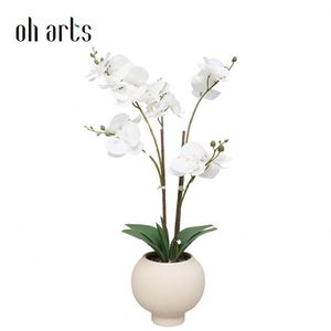 Oh Arts Wholesale Decoration Fleur artificielle Papillon Fleur artificielle Orchidée au toucher réel dans un pot en céramique - Product Image 1