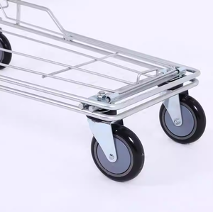 Chariots de supermarché 60L, style américain, en acier, finition zinguée, roulettes de 5 pouces, personnalisables - Product Image 3