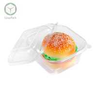 Boîte alimentaire carrée jetable en silicone transparent, type clamshell, pour salades, chips, sandwichs, sushis, pizzas, aliments pour animaux, pain