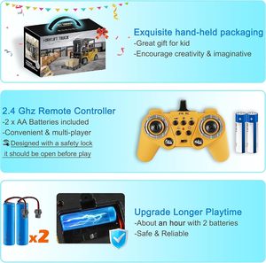 DWI Dowellin Carretilla elevadora con <span class=keywords><strong>control</strong></span> remoto 11 canales Rc Carretilla elevadora Grúas Juguetes de construcción, con sonido y pulverización de luz - Product Image 6