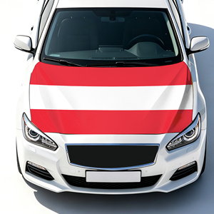 Funda Universal para Capó de Coche con Bandera de Austria 4x5 pies, Personalizada Roja Blanca Roja, Bandera Elástica de Poliéster para Capó de Auto para Deportes - Product Image 1