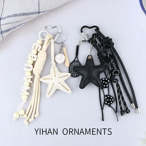 Serie cuerda trenzada carta tendencia estilo deportivo cuerda caballo estrella de mar corazón colorido bolso colgante bádminton llavero cuero encantos - Product Image 3