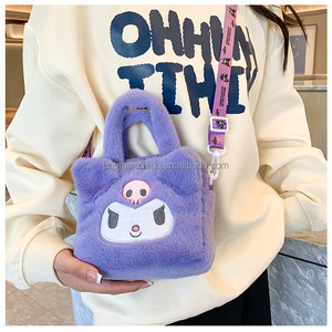 Nuevo Bolso de Mano de Felpa de Algodón, Lindo Bolso Cruzado de Kuromi, My Melody y Cinnamoroll para Niñas, Venta al Por Mayor - Product Image 2
