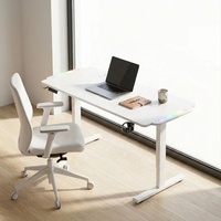 Bureau électrique réglable AOR, construction en acier inoxydable, design moderne, extensible, pour le bureau, les jeux, l'utilisation d'ordinateurs, protection contre la surchauffe