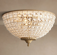 Lustre en cristal de luxe américain à montage encastré, luminaire décoratif pour chambre à coucher, cuisine, salle à manger, salon