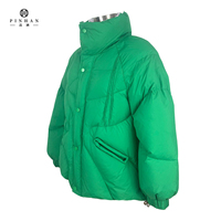 Nouvelle bulle rembourré femmes doudoune fille manteau d'hiver surdimensionné haut court vert femmes doudounes vers le bas manteau d'extérieur