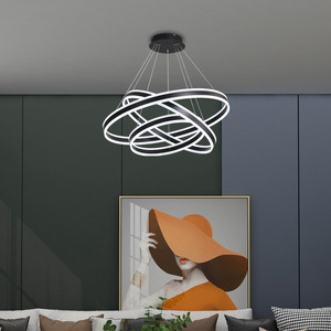 Lustre LED moderne en acier inoxydable doré, contrôle par interrupteur, intensité variable, blanc chaud 3500K, hauteur réglable, Ra90, garantie 5 ans - Product Image 4