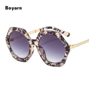 Boyarn-gafas de sol redondas de Metal para mujer, anteojos de sol femeninos de alta calidad, Estilo Vintage, 2022