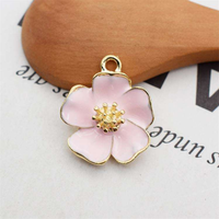 Accessoires de bijouterie DIY, pendentifs en alliage à huile goutteuse, petits pendentifs, bracelets, fleurs d'hibiscus, breloques, fournitures
