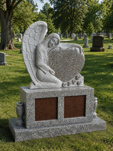 Lápidas con diseño de ángel personalizadas, monumentos funerarios tradicionales americanos hechos a mano para cementerio - Product Image 2