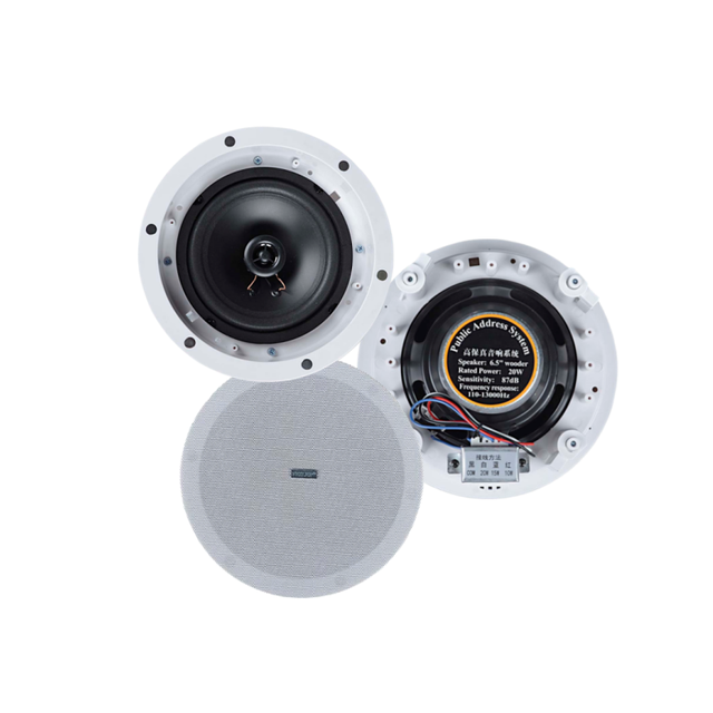 High Quality 100v 20w Public Address System Ceiling Speaker Amplifier White Plastic