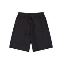 Shorts de sport pour hommes en soie de lait épaisse 280g, couleur unie, avec cordon de serrage, logo personnalisé, séchage rapide