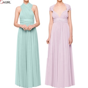 Abito da damigella d'onore lungo <span class=keywords><strong>in</strong></span> <span class=keywords><strong>tulle</strong></span> elegante e convertibile multiuso 2025 per donna - Product Image 3