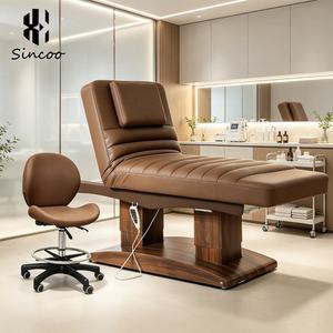 Cama de Masaje de Belleza de Alta Calidad con Acabado de Madera Moderna, Doble Columna, Control por Pedal, 4 Motores, Color Personalizable, Cama Facial para Escuela - Product Image 1