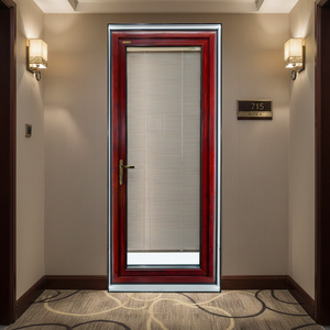 Puerta Moderna de Apertura Exterior de Aluminio y Madera Compuesta, Ahorradora de Energía, con Persianas Eléctricas Integradas, para Suite de Habitación de Hotel de Lujo - Product Image 2