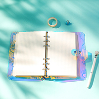 LABON Voll farbdruck binder A5 A6 PVC-Abdeckung Mini Nachfüllbar 6 Ring binder Planer Tagebuch mit Gitter
