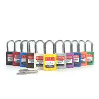 HiLink vente directe d'usine 10 pièces manille en acier multicolore 38mm ABS Kit de cadenas de sécurité avec clé principale serrures en gros