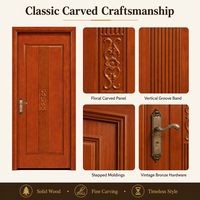 Porte intérieure en bois massif, imperméable, ignifuge, insonorisée, avec panneau sculpté floral, style français, pour chambre, maison et villa