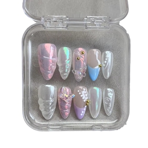 <span class=keywords><strong>Faux</strong></span> <span class=keywords><strong>ongles</strong></span> <span class=keywords><strong>fantaisie</strong></span> faits main, personnalisables, style jeune et tendance, qualité salon, petits <span class=keywords><strong>ongles</strong></span> à presser, motif sirène - Product Image 3