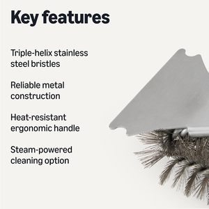 Brosse de nettoyage pour barbecue en acier inoxydable, sans poils, avec grattoir, accessoires pour grillades et fours - Product Image 2