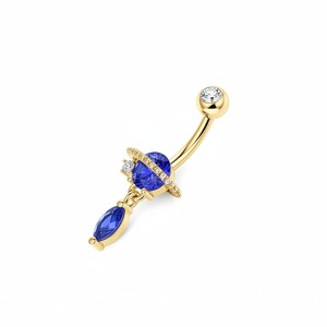 Anelli per <span class=keywords><strong>ombelico</strong></span> blu, anelli pendenti in <span class=keywords><strong>oro</strong></span> 14G per <span class=keywords><strong>ombelico</strong></span> da donna, gioielli per <span class=keywords><strong>piercing</strong></span> all'<span class=keywords><strong>ombelico</strong></span> in acciaio inossidabile - Product Image 3