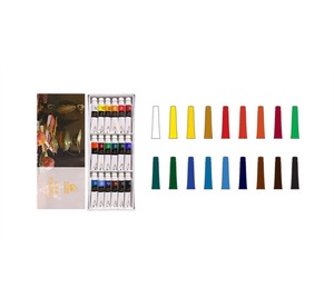 Set di vernice acrilica per pittura artistica su tela 12 <span class=keywords><strong>colori</strong></span> vernice impermeabile per tessuto di carta di vetro capacità 100ml - Product Image 4