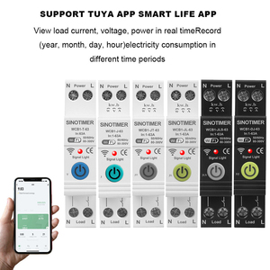 Sinotimer Bộ ngắt mạch đo năng lượng Wifi 1P WCB1-J-63 Trắng j-type 18mm siêu mỏng 63A 90-300V hẹn giờ + bảo vệ + Đồng hồ - Product Image 6