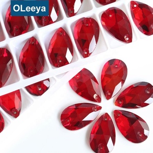Hot Popular New Purple Teardrop Flatback Glass Sew on Rhinestones for <b>Clothes</b> - Product Image 2