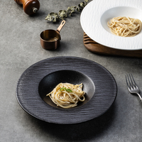 Yayu Oriental Salade Vaisselle Plat Noir Gâteau Mexicain Poterie Porcelaine Restaurant Assiette Autre Plateau Céramique Porcelaine