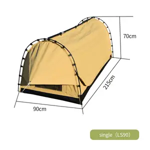 Tenda swag portabel 2 orang, tenda berkemah luar ruangan perjalanan ukuran besar pasangan double swag untuk dijual