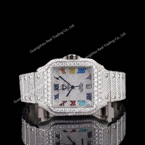 นาฬิกาโมอิสซาไนต์แบบ Iced Out ผ่านการทดสอบ<span class=keywords><strong>เพชร</strong></span> ชุบทอง ความใส <span class=keywords><strong>VVS</strong></span> ระบบอัตโนมัติ กันน้ำ - Product Image 2