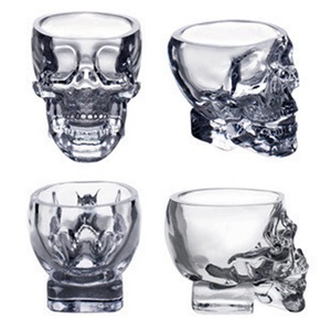 Vaso de <span class=keywords><strong>cristal</strong></span> de cuarzo transparente con forma de <span class=keywords><strong>Calavera</strong></span>, vaso de 75ml - Product Image 5